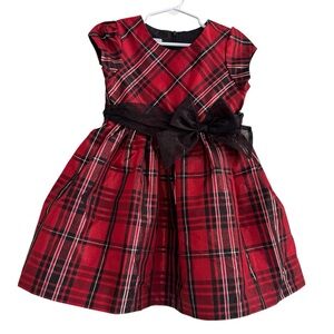 Bonnie Jean Red Plaid Christmas Dress Toddler Girls 4T